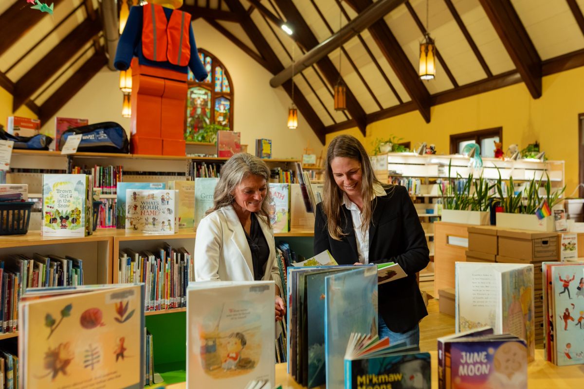 Becky Druhan visiting a community library